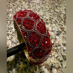 Ruby Red Rhinestone Bangle